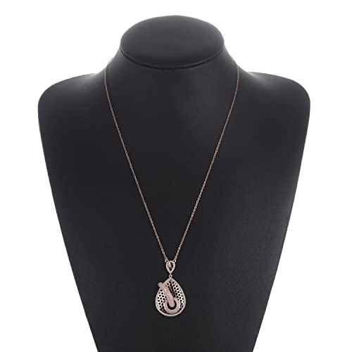 Shinny Tear Drop Fashion Hollowed Pattern Gold Pendant Statement Necklaces for Women Party Prom Gift