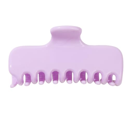 Ivyu 4-Inch Large Rounded Rectangle Hair Claw Clip for Women, Strong Hold | Smooth rounded teeth and a strong spring provide a secure hold for full updos on fine to medium hair. - color: Light purple