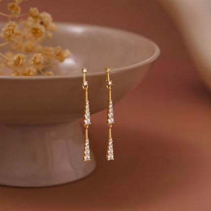 Dangle Earrings for Women,Dainty 14K Gold Plated Long Earrings Statement Gold Drop Earrings Unique Long Earrings For Women Trendy Jewelry Fashion Accessories - color: dangle1-Gold