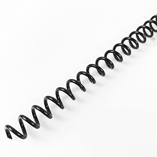 Binditek Plastic Spiral Binding Coils, 6 mm, 4:1 Pitch, Black, 100 Pack | Coil Binding Spines, 1/4", 30 Sheet Capacity, 48 Loops, for Letter-Size Reports, Presentations, School and Office Projects - size: 6mm, style: 100P , Black