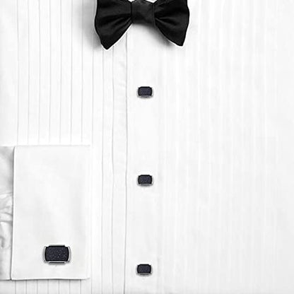 HAWSON Cufflinks and Studs for Men-Mens Fashion Cufflinks and Tuxedo Shirt Studs Set for Regular Weeding Business Accessories - color: Blue gold stone set