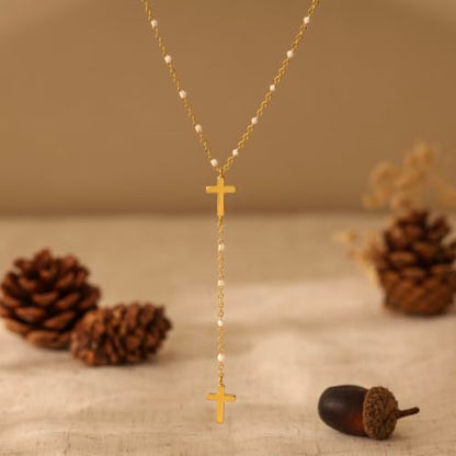 Gold Necklace for Women, Dainty Long Necklace 14k Gold Plated Lariat Long Necklaces for Women Trendy Simple Statement Drop Necklace Fashion Body Chain Prom Jewelry Gold Accessories - color: 2-Gold