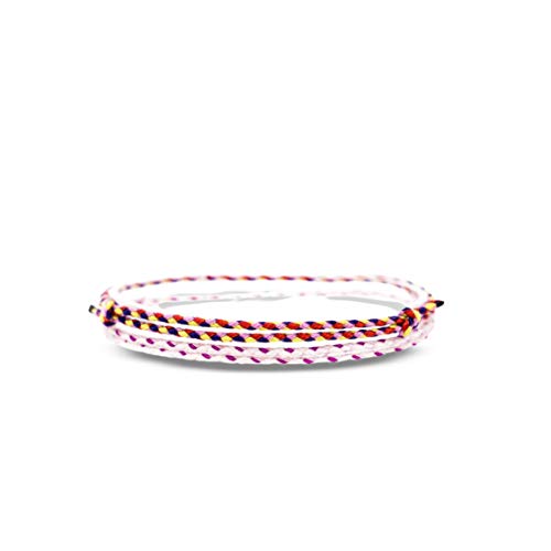 Made by Nami 2 Pcs Wave String Ankle Bracelets for Women Waterproof & Adjustable Thin Braided Anklet Surfer Boho Ankle Bracelet Set of 2 Beach Accessories - color: Light Red Set