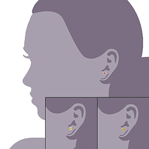 JewelrieShop Birthstone Studs Earring Set Cubic Zirconia Rhinestones Crystal Ball Faux Pearl Stainless Steel Stud Earrings for Women Jewelry Gift (6mm Round,3 Pairs) - color: 6) June. - Champagne