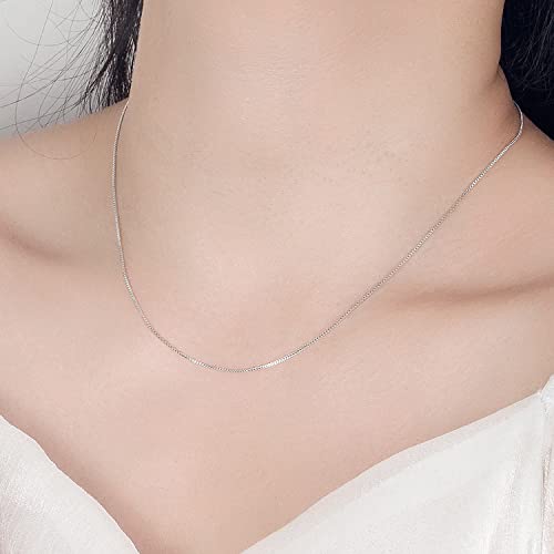 Dankadi Italian 925 Sterling Silver Necklace For Women 0.9mm Box Chain 1.3mm Rolo Chain O-Chain Lobster Claw Clasp - Pendant Chain - 16 "18" 20 "22" 24 "26" Jewelry Gift - color: Box Chain, size: 18 inches
