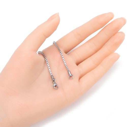 Adabele 304 Surgical Stainless Steel 1.2mm 2mm Venetian Box Chain Necklace 18 20 22 Inch Non Tarnish Waterproof Women Men Jewelry - size: 18 Inch - 5pcs, style: 2mm width