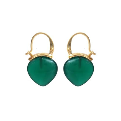 Gempires Handmade Gemstone Dangle Earrings Simple Minimalist Crystal Jewelry Hypoallergenic Gold Plated Uniquie Classic Design Everyday Wear Earrings For Women