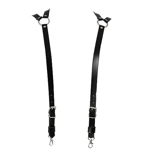 Mens Black Leather Armors Suspenders Shoulder Strap Body Chest Harness Chain Belt Adjustable Gay Punk Clubwear Costume - color: Black3