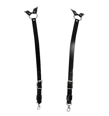 Mens Black Leather Armors Suspenders Shoulder Strap Body Chest Harness Chain Belt Adjustable Gay Punk Clubwear Costume - color: Black3