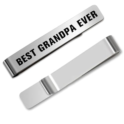 Bicfuiot Father's Day Christmas Birthday Valentines Graduation Gifts for Boyfriend Dad Uncle Grandpa Husband Son,Tie Clips - style: Grandpa