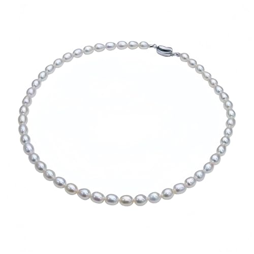 White Genuine Freshwater Cultured Pearl Necklace For Women And Men | Full Sizes from 3mm to 14mm Freshwater Pearls, AAA Grade & Above, A Love Gift Choice For Anniversaries And Birthdays - size: 6mm