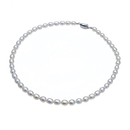 White Genuine Freshwater Cultured Pearl Necklace For Women And Men | Full Sizes from 3mm to 14mm Freshwater Pearls, AAA Grade & Above, A Love Gift Choice For Anniversaries And Birthdays - size: 6mm