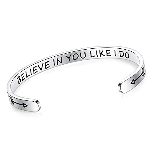SAM & LORI Personal Bracelets for Teens/Women-Inspirational Jewelry Gifts (Various Designs) for Daughter/Sister/Mom/Friends-Adjustable Bracelet in a Pretty Gift Box - style: 0-Believe in you like I do