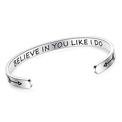 SAM & LORI Personal Bracelets for Teens/Women-Inspirational Jewelry Gifts (Various Designs) for Daughter/Sister/Mom/Friends-Adjustable Bracelet in a Pretty Gift Box - style: 0-Believe in you like I do