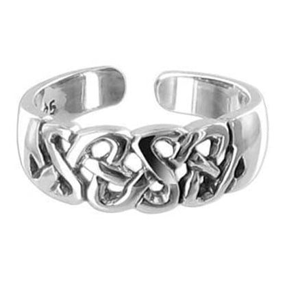 Gem Avenue 925 Sterling Silver Toe Rings Collections – Beach, Celtic, Heart, Dolphin, Flower & More Designs for Women – Elegant Adjustable Summer Jewelry - style: Style 9