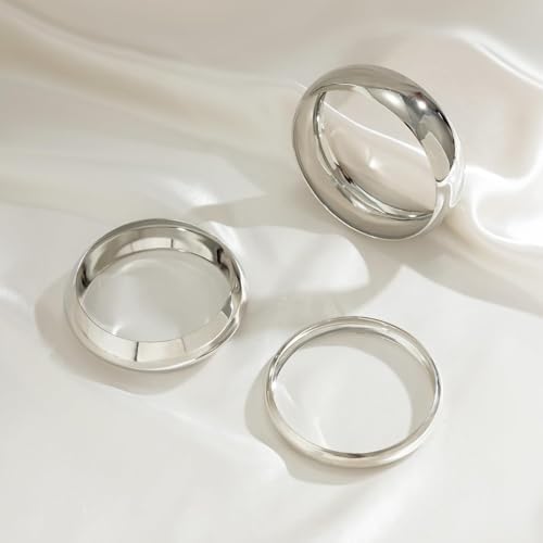 Chunky Gold Bangle Bracelets for Women Stack Wide Wrist Bracelets Gold Stackable Bracelets Jewelry - style: silver 1