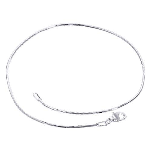 Gem Avenue Italian 925 Sterling Silver Lobster Clasp Snake Foot Chain Anklet Ankle Bracelet - size: 10 Inch