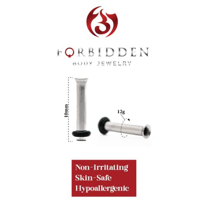 Forbidden Body Jewelry 12G-1 Inch Surgical Steel Single Flared Tunnel Plugs Plus O-Ring, Choose Pcs/Gauge - style: 2pcs: 2mm (12GA)