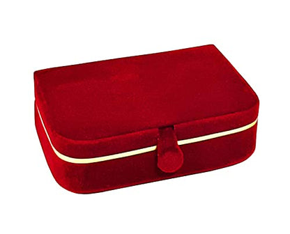 atorakushon Combo Satin Purple Make-Up Pouch Jewellery Box 4 Pouch 1 roll Bangle Bag with Velvet Cream Ring & Earring Folder Jewellery Organizer/Storage Box - style: Combo Jewelry Pouch + Ring Box + 1 Eaering Folder Box