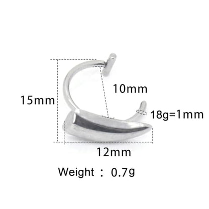 Fake Eyebrow Ring Fake Lip Labret Studs Replacement Balls Spike with 100pcs Sticker Non-Piercing Body Jewelry Fake Skin Piercing - color: C1 -Silver