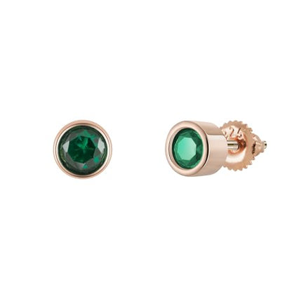 Bolenvi Birthstone Crystal Stud Earrings, 925 Sterling Silver Back Posts, Small Stud Earrings for Women and Men - color: Peridot August Birthstone