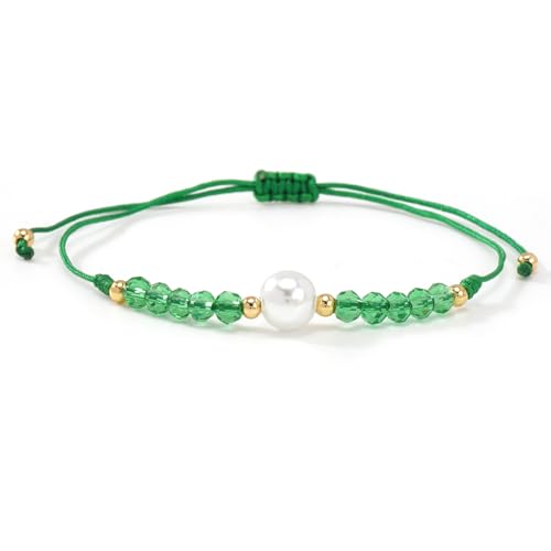 5Pcs Stack Gold Plated Ball Beaded Bracelets Set for Women, Boho Handmade Colorful Glass Pearl Stretch Accessories Jewelry, Summer Beach Daily Wear Holiday Friendship Gift - color: Green Gold