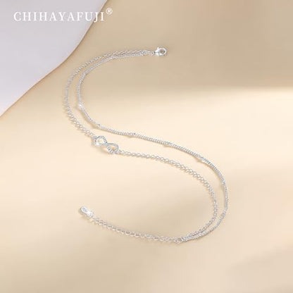 Sterling Silver Ankle Bracelets for Women Gold Waterproof Non Tarnish Beaded Chain Layered Stacking Dainty Butterfly Plus Size Large Anklet Summer Beach Vacation Jewelry Gift - color: silver4