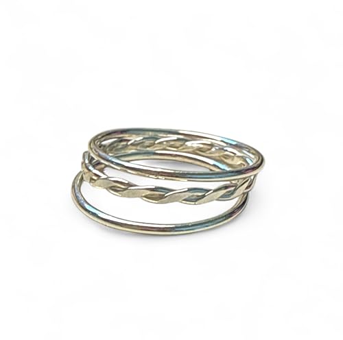 Braid Stack Fitted Toe Rings Gold Filled or Sterling Silver - Three Stackable Rings - Wear on Toe, Finger, Thumb or Knuckle