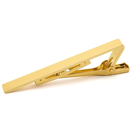 Custom Father Gifts Personalized Tie Clips for Men Custom Tie Bar Clips | Classic Pinch Engraved Text Stainless Steel Tie Bar Dad Personalized Gift Fathers Day - color: GOLD