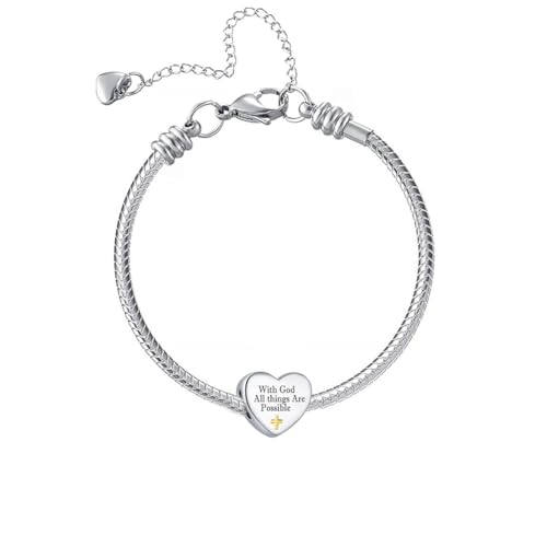 Cross Heart Charm for Pandora Bracelets Christian Bible Verse Charms Prayer Faith Religious Gifts for Women - style: Above all else,Guard your heart Proverbs 4:23