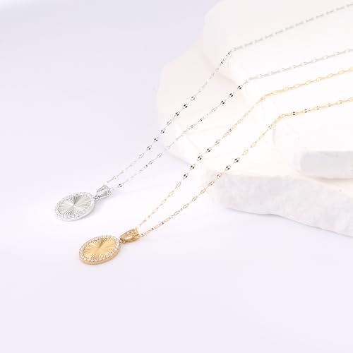 16 Inch Women's Pendant Necklace Chains - 5 Different Pendant Designs, Dainty Adjustable Chains(Gold/Silver) - color: gold4