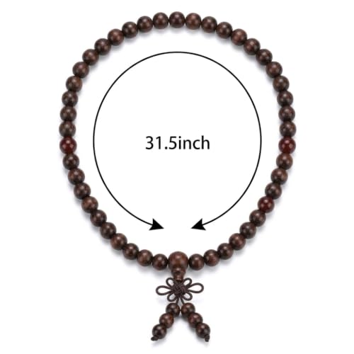 Multi-layer Dark Red Wooden Bead Wrap Bracelet Bohemian Style Unisex Elastic Jewelry Strand
