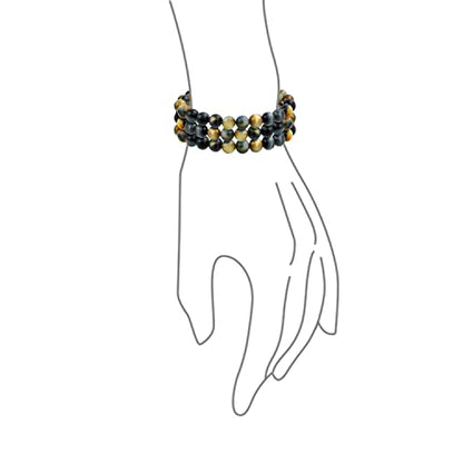 Bling Jewelry Genuine 8MM Gemstone Ball Bead Stretch Bracelet Stackable (3 Set) - color: Mixed Tigers Eye
