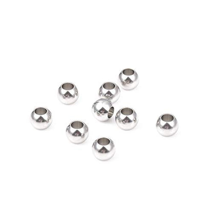 Stainless Steel Spacer Beads 9x7mm Round Loose Charm Caps Beads for DIY Jewelry Making 20pcs with 4.5mm Hole - color: 9x7mm 4.5mm