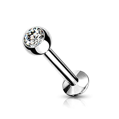 Pierced Owl - 18GA 316L Surgical Steel Internally Threaded Press Fit Crystal Labret Monroe Cartilage Stud