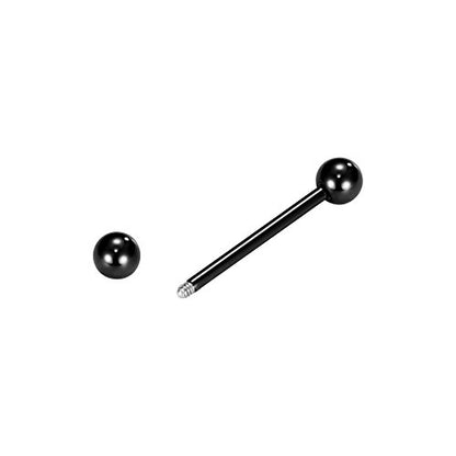 VCMART 12mm-18mm 14G Tongue Rings Nipple Straight Barbells Surgical Steel Body Piercing Jewelry - style: Style D -6pcs, black