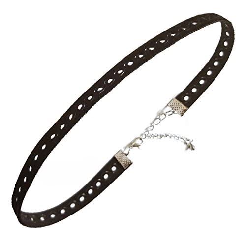 Chic Crystals Velvet Choker - color: Black