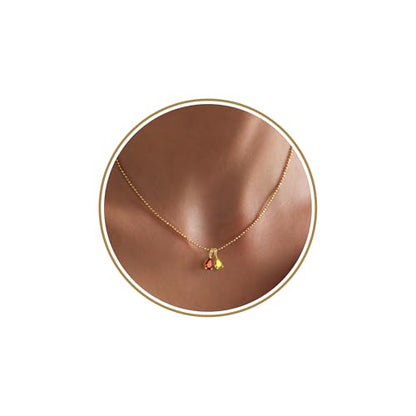 2026 Graduation Gifts Birthstone Necklace for Women Dainty Gold Necklace with 2 Birthstone Birthday Gift for Her Teen Girl Gift Trendy Stuff for Her Mom Daughter Girlfriend Friend Christmas Stocking Stuffers - color: 01-11 Jan & Nov, style: Water drop
