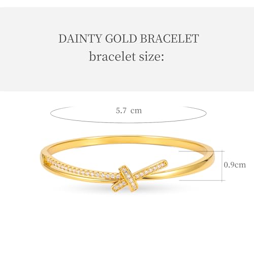 hotoo Gold Plated Bangle Bracelet for Women - style: Gilded Bowknot