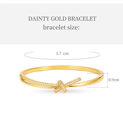 hotoo Gold Plated Bangle Bracelet for Women - style: Gilded Bowknot
