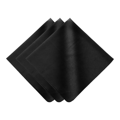 PATIKIL 3Pcs Soft Eyeglass Cloths, 15.8 x 15.8 Electronics Microfiber Cleaning Cloths Eyeglass Cleaning Fabric for Lens Wipes Glasses Cleaner Jewelry LCD Screens Cameras, Black - color: Black