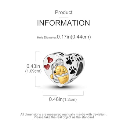 NARMO 925 Sterling Silver Charm Bead for Bracelets Silver Charms for Women - color: Love Dog