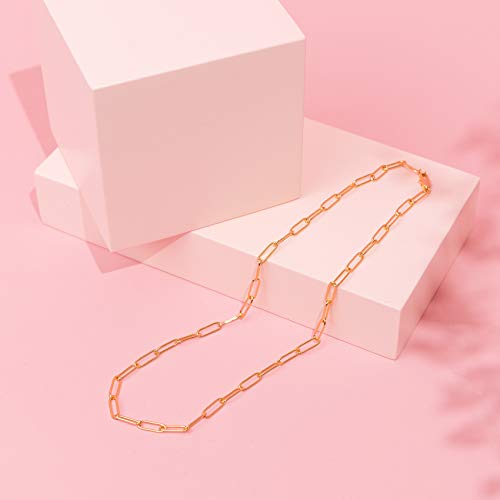 PAVOI Chain Necklace for Women, 14K Gold Plated Adjustable Layering Chain - style: Paperclip-S