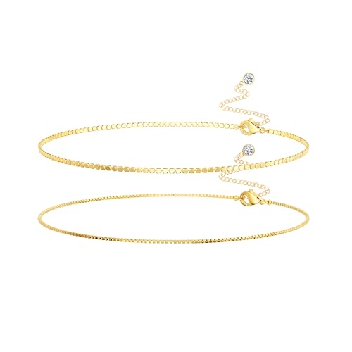 14K Gold Plated Layered Body Waist Chain for Women | Layered Waist Chain with CZ Heart and Pearl Pendant, Belly Chain Belt Jewelry for Women, Bikini Summer Beach Wear - style: Box & Square Waist Chain