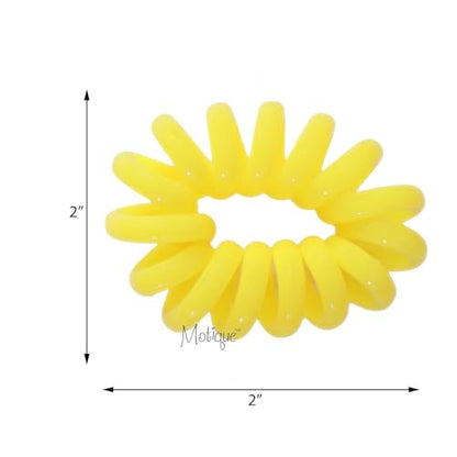 Jumbo Coil Pony Holder Hair Ties - Set of 4 (Yellow) - color: Yellow