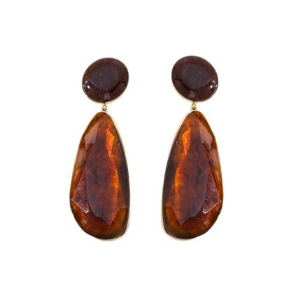 Vintage Brown Statement Earrings for Women Dangling Chunky Resin Earrings Big Water Drop Geometric Studs Boho Earrings Hypoallergenic Jewelry Gifts