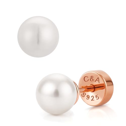 CHIC & ARTSY 18K Gold Plated Solid 925 Sterling Silver Flat Back Earrings for Women Multiple Piercings Screw Back Earrings Cartilage Hypoallergenic Jewelry - style: 925 Silver Flat Back #20