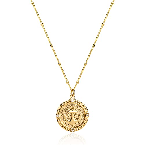MTMY Gold Starfish Necklace 14K Gold Plated Shell Conch Ocean Pendant Necklace for Women Beach Summer Jewelry - style: anchor