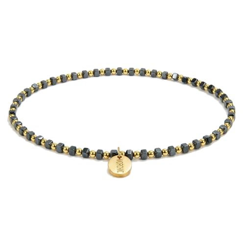 Womens Hematite Anklet, Handmade Foot Chain, Elastic Beach Chakra Jewelry - color: Ank-1