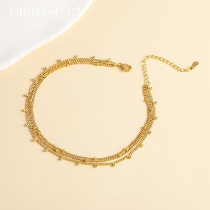 Sterling Silver Ankle Bracelets for Women 14k Gold Plated Waterproof Layered Stackable CZ Charm Non Tarnish Adjustable Anklet for Summer Beach Birthday Jewelry Gift - color: gold C